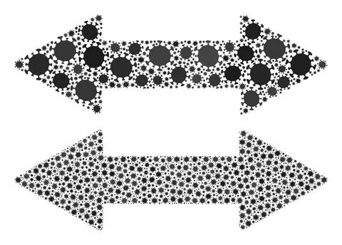 Horizontal Exchange Arrow Icon - Collage with Covid-2019 Biohazard Infection Stock Illustration