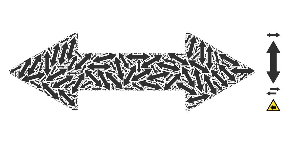 Horizontal Exchange Arrow Icon Recursion Mosaic Illustrazione stock