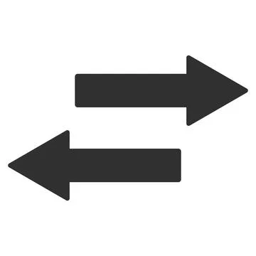 Horizontal Exchange Arrows Flat Icon Illustration Illustrazione stock