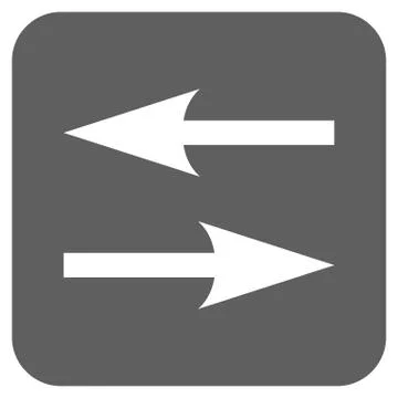 Horizontal Exchange Arrows Flat Squared Vector Icon Stock Illustration