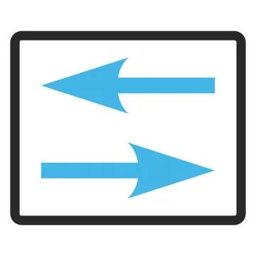 Horizontal Exchange Arrows Framed Vector Icon Stock Illustration