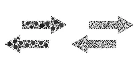 Horizontal Exchange Arrows Icon - Composition with Coronavirus Biohazard Illustrazione stock