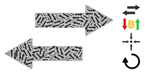 Horizontal Exchange Arrows Icon Recursive Mosaic Illustrazione stock