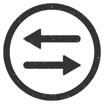 Horizontal Exchange Arrows Icon Rubber Stamp 스톡 일러스트