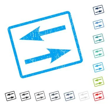 Horizontal Exchange Arrows Icon Rubber Watermark Stock Illustration