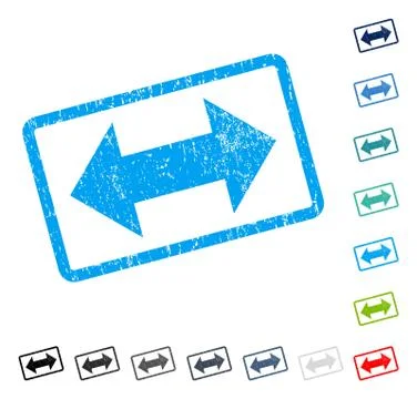 Horizontal Exchange Arrows Icon Rubber Watermark Stock Illustration