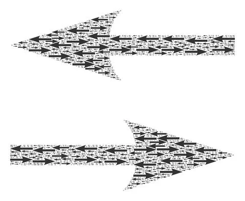 Horizontal Exchange Arrows Recursion Mosaic of Itself Items 스톡 일러스트