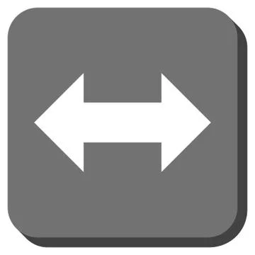 Horizontal Exchange Arrows Rounded Square Vector Icon 스톡 일러스트