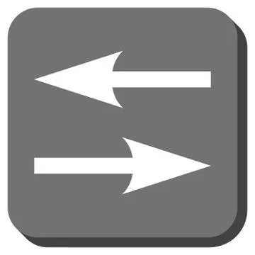 Horizontal Exchange Arrows Rounded Square Vector Icon Illustrazione stock
