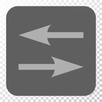 Horizontal Exchange Arrows Rounded Square Button Stock Illustration
