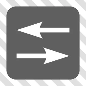 Horizontal Exchange Arrows Rounded Square Button Stock Illustration