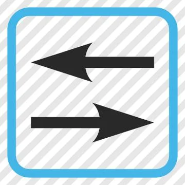 Horizontal Exchange Arrows Vector Icon In a Frame Illustrazione stock