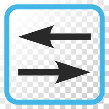 Horizontal Exchange Arrows Vector Icon In a Frame Illustrazione stock