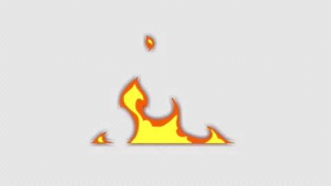 Horizontal fire flames burning, looping wide bonfire with alpha channel Stock Footage 337721065