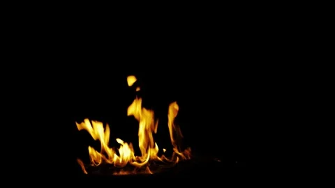 Horizontal Fire Line Atmospheric Layer on black background Stock Footage 324890308