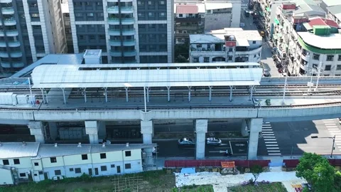 Horizontal Flight over Metro and Subway central station. Stock-Footage 218347839