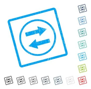 Horizontal Flip Arrows Icon Rubber Watermark Ilustración de archivo