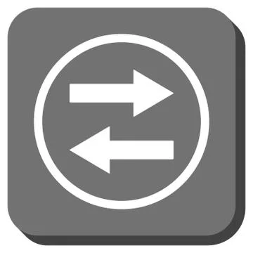 Horizontal Flip Arrows Rounded Square Vector Icon Stock Illustration
