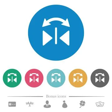 Horizontal flip flat round icons Stock Illustration