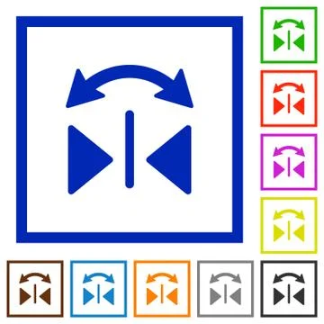 Horizontal flip framed flat icons イラスト素材