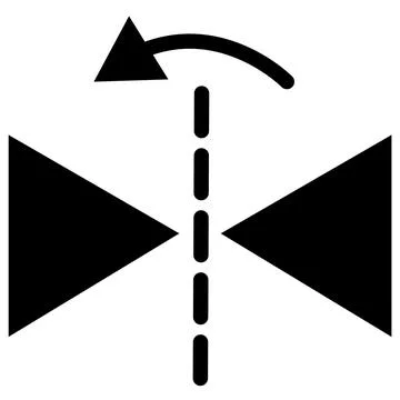 Horizontal flip line icon. Flip button. Mirror line symbol. flat style. Stock Illustration