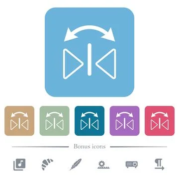 Horizontal flip outline flat icons on color rounded square backgrounds イラスト素材