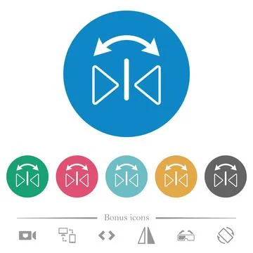 Horizontal flip outline flat round icons Stock Illustration