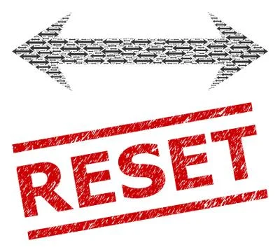 Horizontal Flip Recursive Collage of Horizontal Flip Items and Grunge Reset Stock Illustration