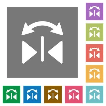 Horizontal flip square flat icons Stock Illustration
