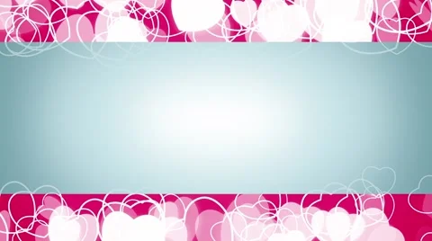 Horizontal flow white heart particles animation on blue Stock Footage 59771739