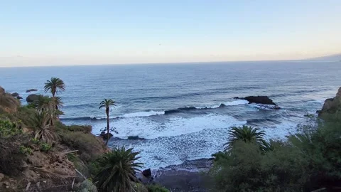 Horizontal footage idyllic ocean view at sunrise Stock Footage 301305417
