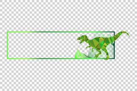 Horizontal frame art ornament with polygonal dinosaur character vector 스톡 일러스트