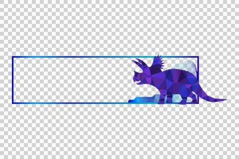 Horizontal frame art ornament with polygonal dinosaur character isolated 스톡 일러스트