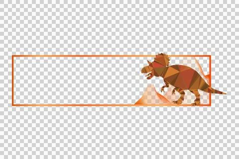 Horizontal frame art ornament with polygonal dinosaur character graphic 스톡 일러스트