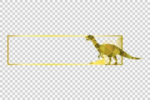 Horizontal frame art ornament with polygonal dinosaur character design 스톡 일러스트