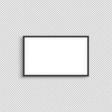 A horizontal frame mock up isolated on transparent background, 3d rendering. Illustrazione stock