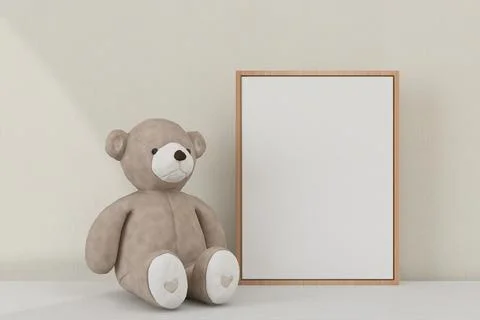 Horizontal frame, table decor. Child room. Frame mockup. Stock Illustration