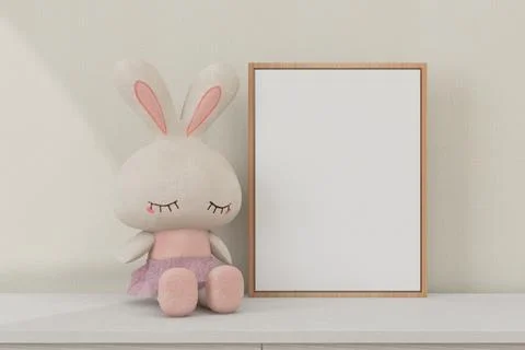 Horizontal frame, table decor. Child room. Frame mockup. Stock-Illustration