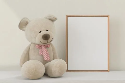 Horizontal frame, table decor. Child room. Frame mockup. Stock Illustration