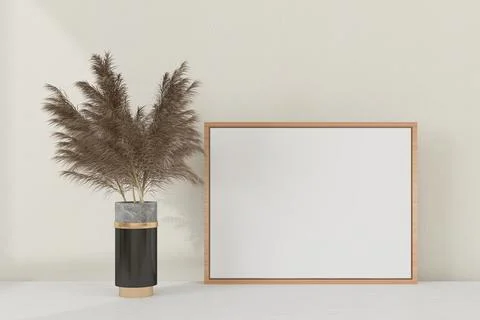 Horizontal frame, table decor. Frame mockup. Stock Illustration