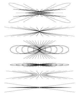 Horizontal geometric elements, dividiers. Abstract decorative element set イラスト素材