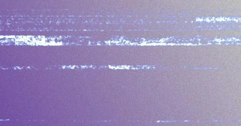 Horizontal glitch lines image over purple and gray gradient background Stock Photos