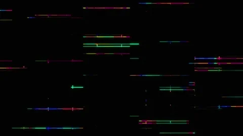 Horizontal Glitch Scanlines with Neon Colors, Futuristic Data Signal Error Vídeo Stock 333130873