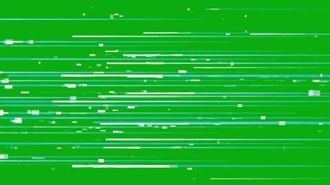 Horizontal glitchy white speed streaks animated on green screen flash action Stock Footage 335218016