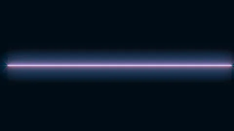 Horizontal glowing line, blue violet neon lights, laser show, night club Stock Footage 128745607