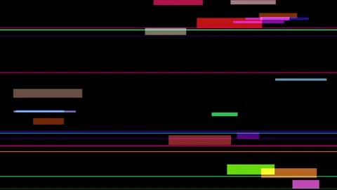 A horizontal glowing line with red and yellow edges on a black background Stock Footage 335442292