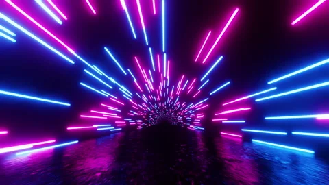 Horizontal glowing lines move in space. Infinitely looped animation. Stock Footage 201189035