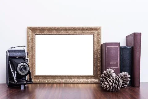 Horizontal Gold Frame Stock Photos