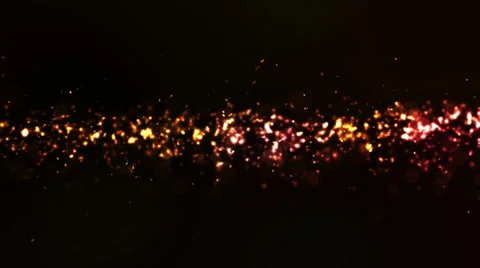 Horizontal Gold Particles Bokeh Loop Motion 4K Resolution Ultra HD Stock Footage 39844769