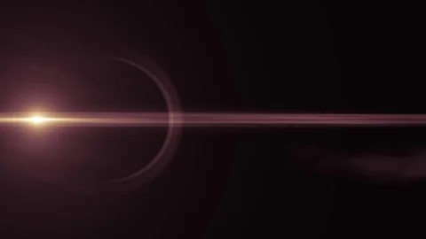 Horizontal gold sun moving lights optical lens flares overlay shiny animation Stock Footage 85026362